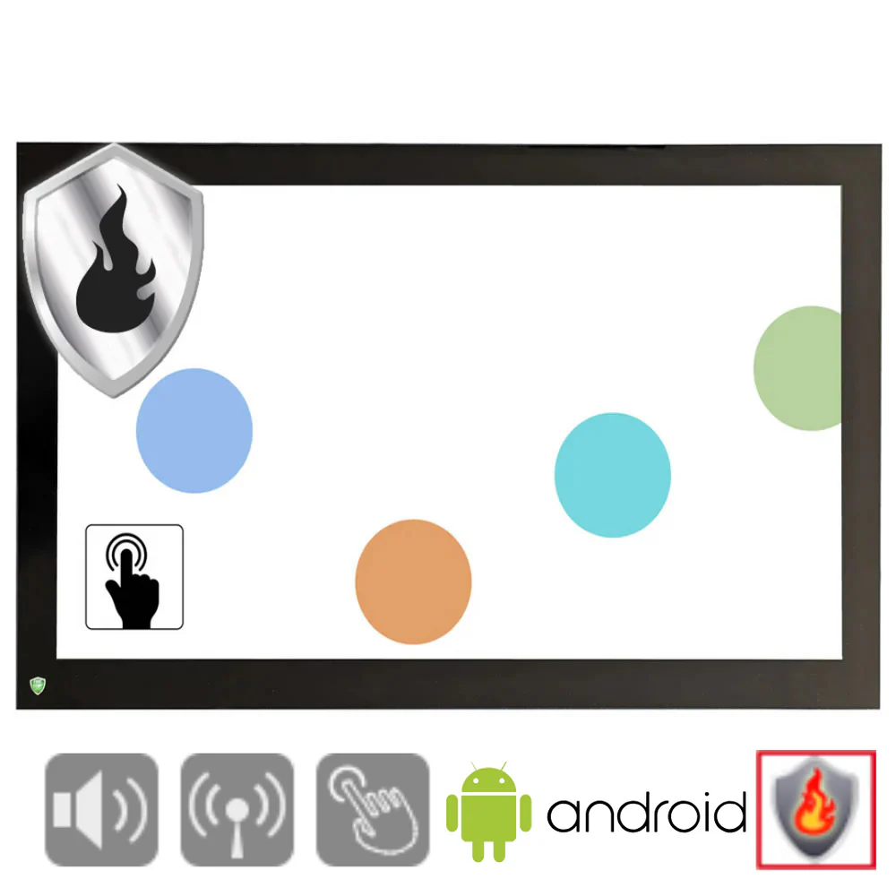 Certified fire protection monitor with touch function and Android OS