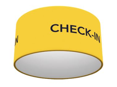 Ceiling Suspension Round Easy Pro Variant: 762 x 1524 mm (h x ø) 1-sided printed
