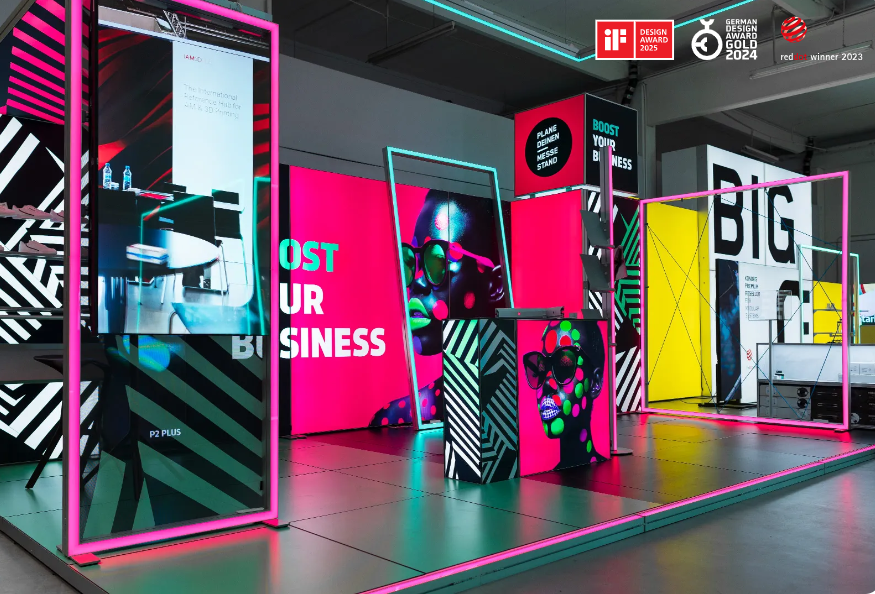 Custom trade fair construction for B2B brand appearances – tailored concepts from KONORG for international trade fairs