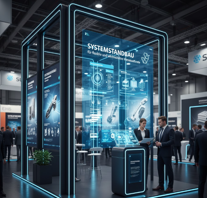 System construction for flexible and cost-effective trade fair appearances