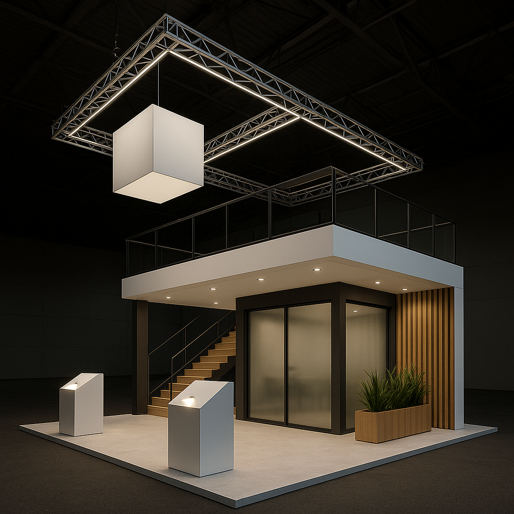 Flexible exhibition construction systems for modular and sustainable trade show booths by Get Messebau
