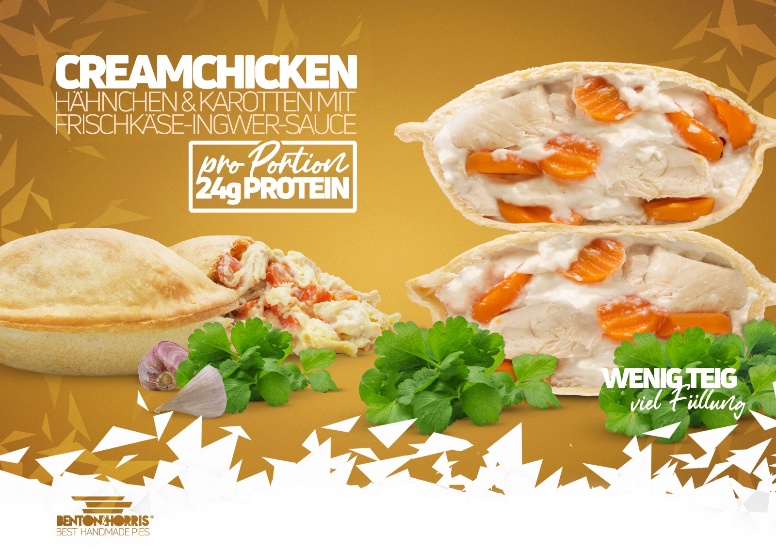 Cream Chicken Pie with Ginger Cream Cheese Sauce and Chicken – creamy delight from Benton & Horris