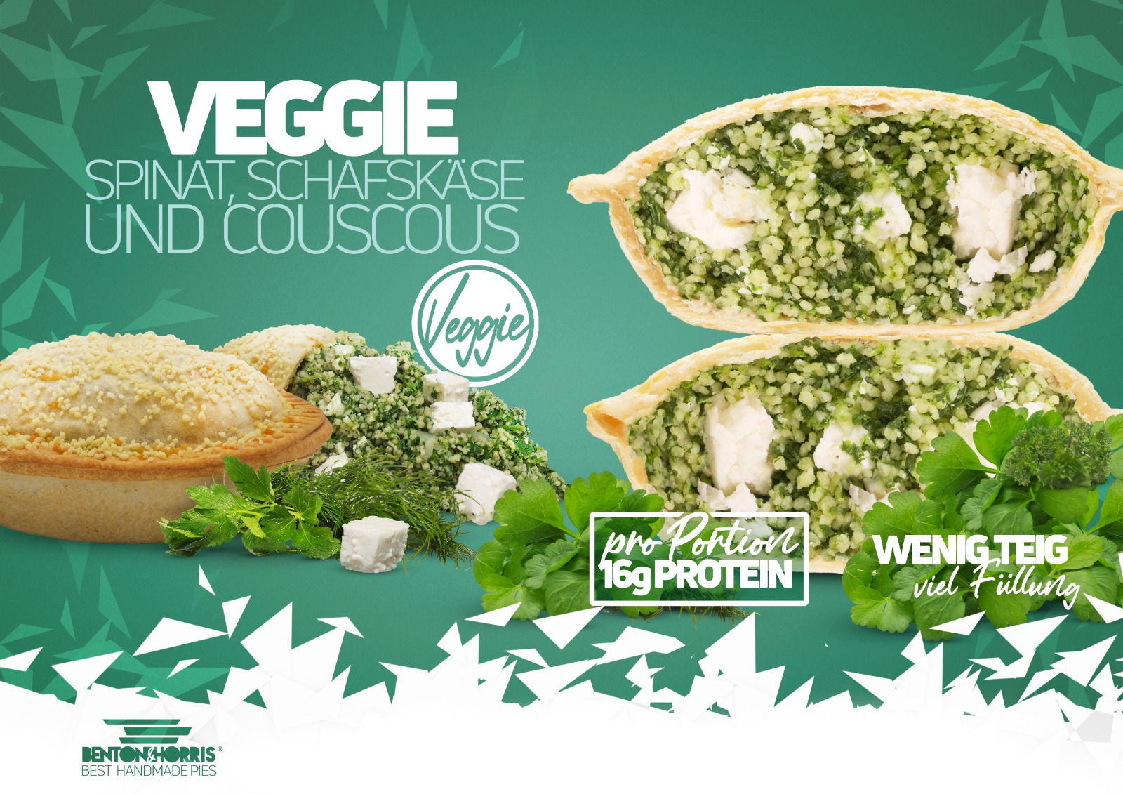 Veggie Pie with Spinach, Feta Cheese, and Couscous – Mediterranean Pastry from Benton & Horris
