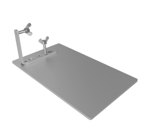 OCTANORM® Base Plate WP 2460.21, short, for frame elements, L 328 × W 192 × H 122 mm, powder-coated silver