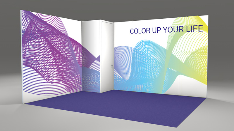 High-quality trade show booths for your successful appearance - including printing.
