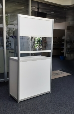 Theke module with integrated acrylic protective screen