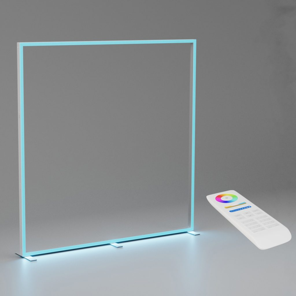 LINEUP LED frame module with RGB lighting for modular and color-variable trade show stands
