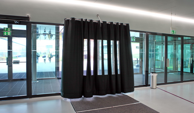Door curtain draft stopper with or without viewing window for insulation