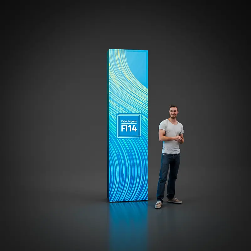 LED Light Wall - Fabric Impress FI14 - 1x4 Fields - Backlit Textile Display